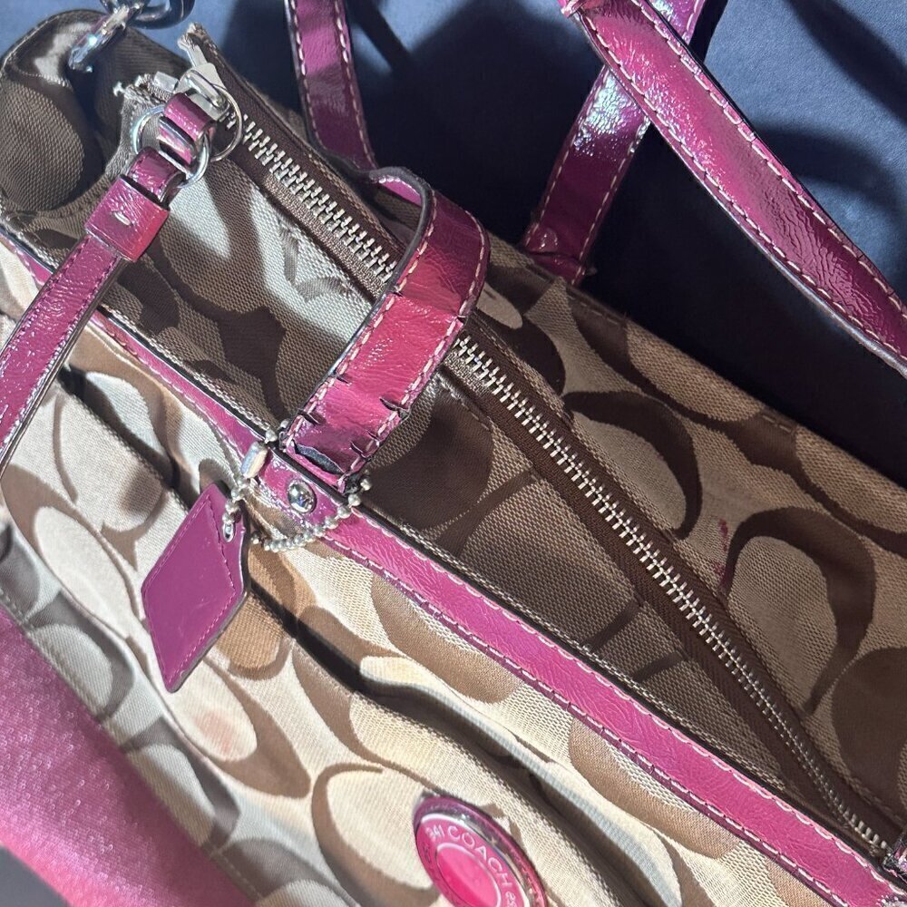 COACH Logo Vintage Women Purse Tote Bag Pocketbook Hand Bag - Picture 5 of 11